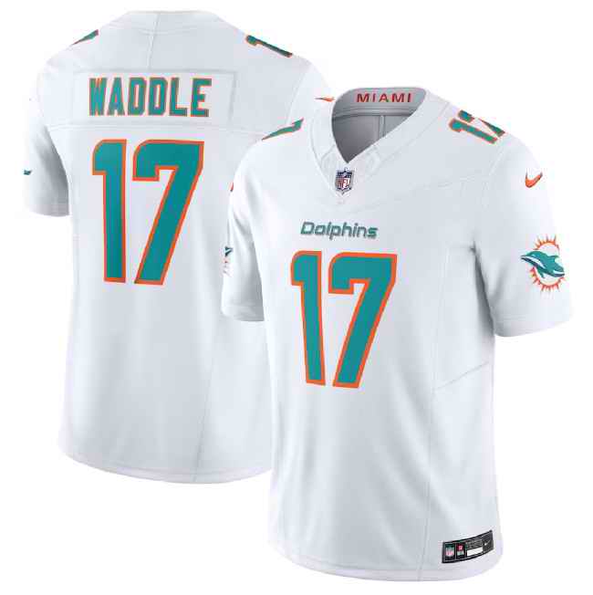 Women's Miami Dolphins #17 Jaylen Waddle White 2023 F.U.S.E. Vapor Untouchable Stitched Jersey(Run Small)